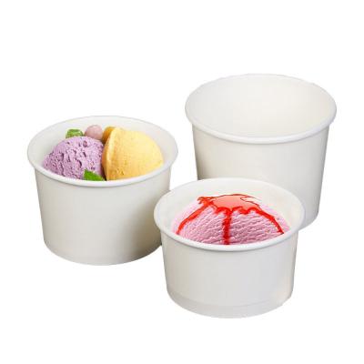 China Customized Cheap Disposable Paper Ice Cream Cup Fruits Take Away Biodegradable 12 Oz Disposable Bowls for sale