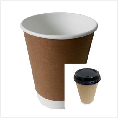 China Double PE Coating Takeaway Kraft Disposable Paper Cups For Drinking for sale