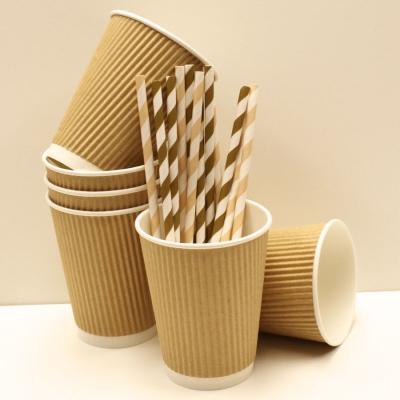 China 16oz Coffee Paper Cup Disposable Double Wall Kraft Biodegradable Coffee Cup Paper Cups For Hot Drinks for sale