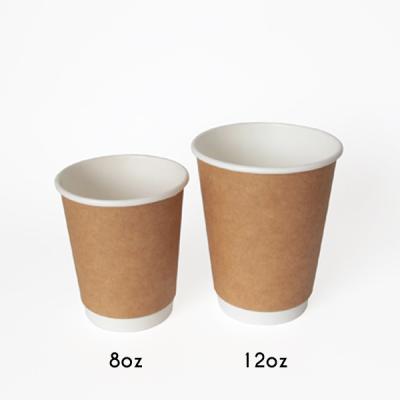China Bio-Degradable Drinking PLA Coating Recyclable Double Wall Paper coffee Cups for sale
