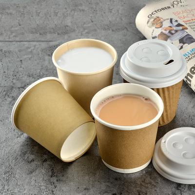 China Custom Printing Logo Disposable Paper Cups Single Wall Paper Coffee Cup With Plastic Lids for sale