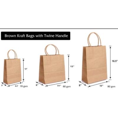 China Recyclable kraft Paper Bag With Twisted Handle Reusable Shopping Paper Bags for sale