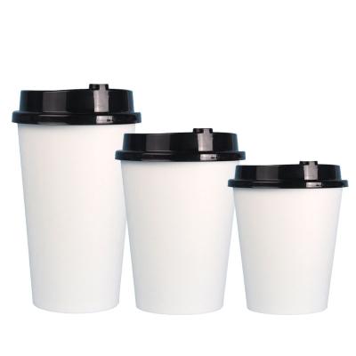 China PE Coating Coffee Disposable Paper Cups With Lid For Hot Drinking for sale