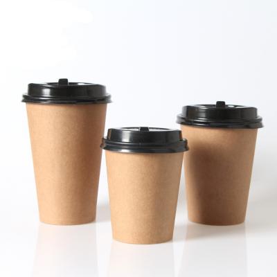 China Disposable Single Wall Brown Kraft Paper Coffee Cups For Hot Drinking for sale