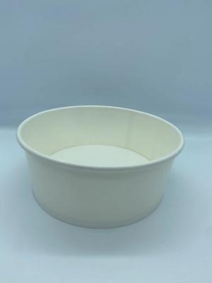 China 1150ml Biodegradable Disposable White Paper Bowl With PE Coating for sale