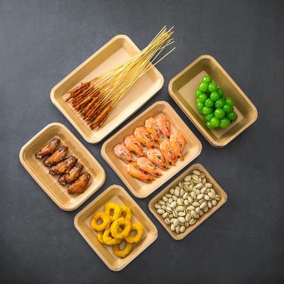 China Placa de cena disponible biodegradable del papel de Kraft 250 - 850ml para la comida fresca en venta