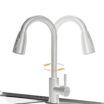 China Pull Down Swivel Tuscany Kitchen Faucet Brushed Nickel for sale