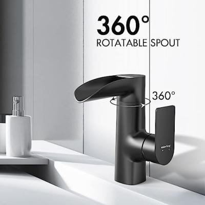 China Modern Waterfall Swivel Spout Tap 360° Rotating Faucet For Bathroom Sink for sale