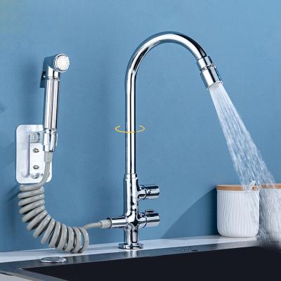 China Multifunctional Sink Widespread Kitchen Faucet with ‎Gooseneck Spring for sale