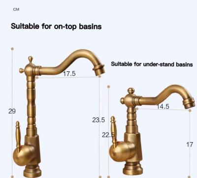 China Washbasin Rotating Bathroom Faucet Tap Hexagon Full Copper Hot And Cold for sale
