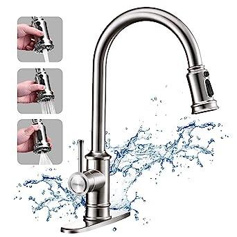 China Farmhouse Single Handle Brass Pull Out Kitchen Tap Sprayer 3 Mode ODM for sale