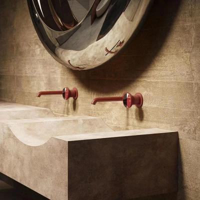 China Embedded Wall Basin Brushed Aluminum Faucets Contemporary Kitchen Taps Copper for sale
