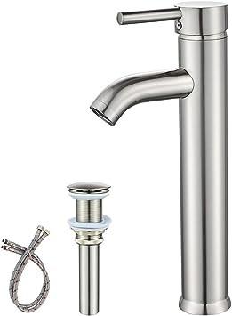 China Vessel Vanity Bathroom Faucet Tap With Brushed Nickel Single Handle for sale