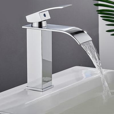 China Stainless Steel Waterfall Monobloc Kitchen Taps Sink Faucet Wide Mouth for sale