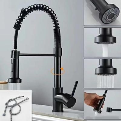 China Stainless Steel Spring Kitchen Faucet Restaurant Sink Sprayer Hot And Cold Water for sale