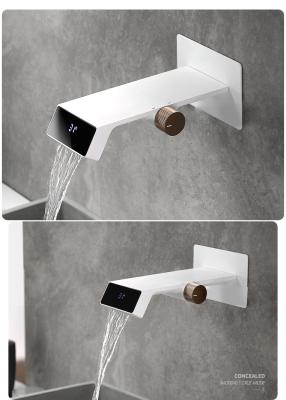 China Digital Brushed Aluminum Faucets Concealed Basin Tap In Wall for sale