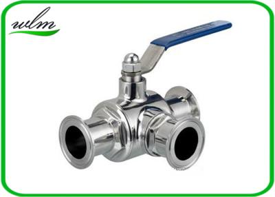 China DIN32676 Manual 3 Way Ball Valve For Hygienic Pipeline for sale