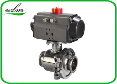 China Tri Clamp Sanitary Ball Valves With Aluminum Pneumatic Actuator , Non Retention for sale