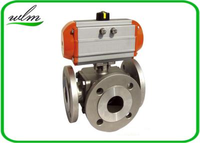 China Light Weight Sanitary Ball Valves Aluminum Pneumatic Actuator , Flanged Connection End for sale