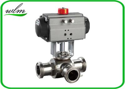 China Food Grade 3 Way Sanitary Ball Valves  Male / Female Thread , Floating Ball Core Structure for sale