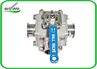 China Sanitary Full Bore Ball Valve Clamp / Thread / Weld / Flange 3 Way , Non Retention for sale