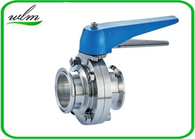 China Multiple Position Sanitary Manual Butterfly Valves with Plastic Gripper Handle for sale