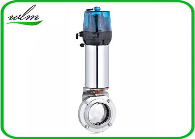 China Hygienic Pneumatic Sanitary Stainless Steel Butterfly Valve With Intelligent Automation Control Unit for sale