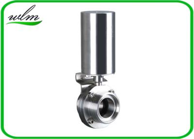 China Pneumatic Male Threaded Sanitary Butterfly Valve With Stainless Steel Actuator for sale