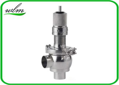 China Butt Weld Sanitary Pressure Relief Valve with Spring Return Configuration , Slight Opening for sale