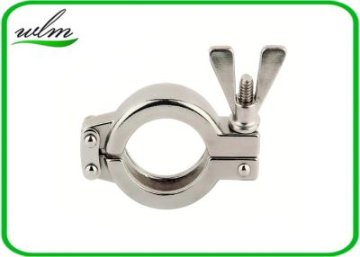 China Sanitary Hygienic Double Bolt Pipe Clamps Tri Clamp Sanitary Fittings Mirror Polishing for sale