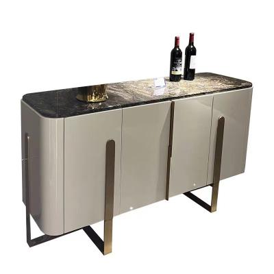 China Marble Face Luxury Sideboard Cabinets With Drinks Fridge for sale