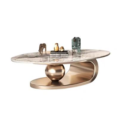 China Hollow Out Marble Coffee Table Stainless Steel Living Room Coffee Table for sale