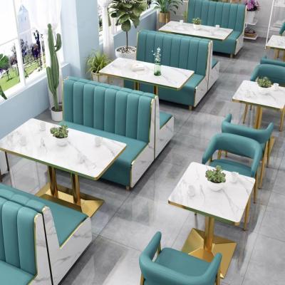 China Leather Hotel Restaurant Furniture Marble Art  Modern Booth Seating for sale
