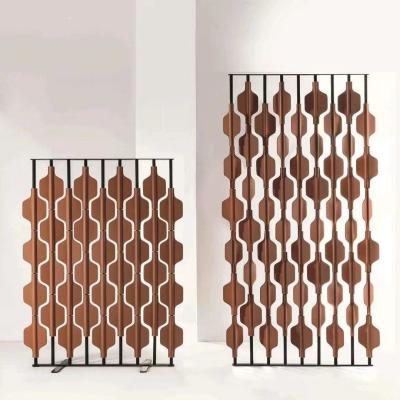 China Modern Colorful Stainless Steel Hotel Furniture Metal Hotel Lobby Room Partition Screen for sale