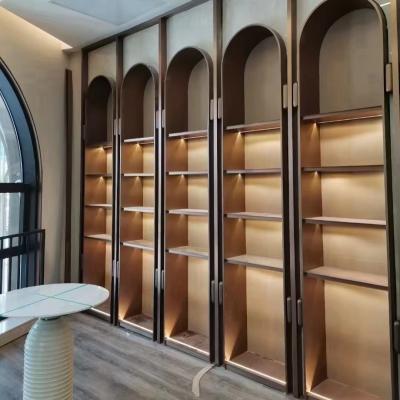 China Habitación integrada de encargo de acero inoxidable moderna de los gabinetes de la habitación que moldea en venta