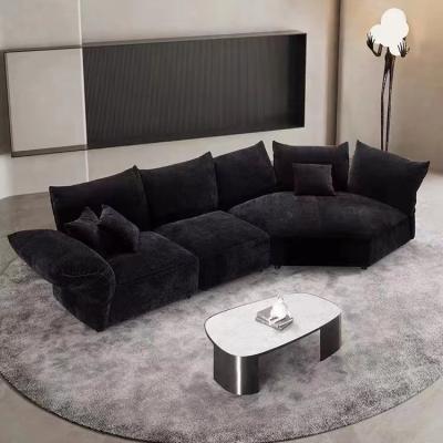 China Petal Black Velvet Sofa Italian Hotel Villa Living Room Fabric Alien Sofa for sale