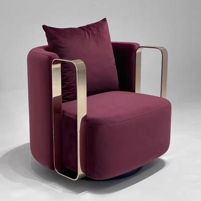 China Pinkfarbene kreative Luxussamt-Sofa Chair Gold Stainless Steel-Lehnsessel-Gewohnheit zu verkaufen