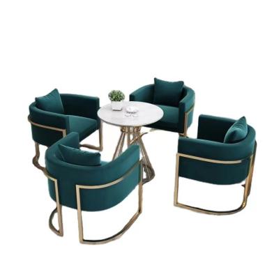 China Metal Frame Commercial Cafe Table And Chairs for sale