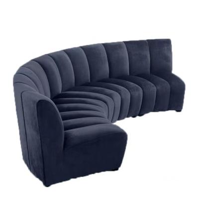 Chine Sofa moderne de velours de Blue Velvet Sofa Hotel Lobby Curve Arc de marine de salon à vendre