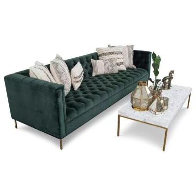China Hunter Marble Green Velvet Sofa fijó el ODM del sofá del pasillo del hotel en venta