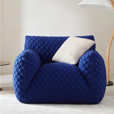 China Ferien-Hotel-Warteraum-Sofa Modern Single Blue Linen-Gewebe-Sofa zu verkaufen