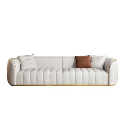 China Customized Luxury Hotel Furniture Modern Genuine Leather Sofa for sale