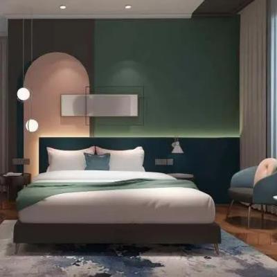 Chine Meubles faits sur commande d'hôtel de concept de meubles en bois intérieurs à extrémité élevé de double lit à vendre
