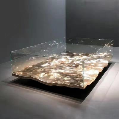 China Luxury Black Marble Tempered Glass Coffee Table Furniture For Hotel for sale