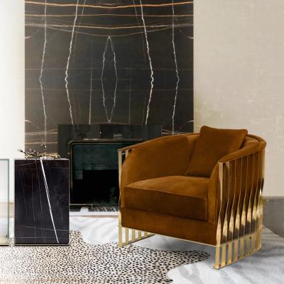 China Sola silla de lujo ligera moderna del ocio de Sofa Chair Metal Frame Hotel en venta