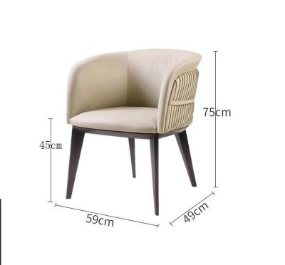 China Modern Hotel Restaurant Furniture Genuine Leather Metal Dining Chair for sale