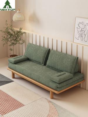 China Novelty Foldable Shrinkable Custom Sofa Bed Green Linen Environmental Friendly for sale