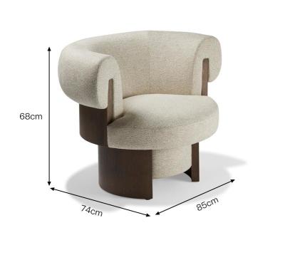 China Apartment Solid Wood Sofa Living Room Creative Single Fabric Leisure Chair for sale