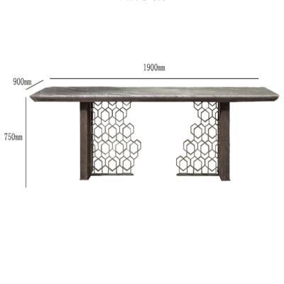 China Italian Minimalist Custom Marble Dining Table Rectangular Stainless Steel à venda