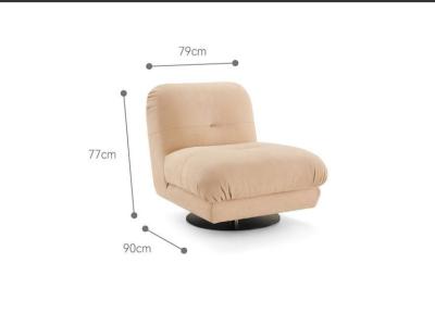 China High End Hotel Lobby Furniture Simple Frosted Leather Swivel Single Lounge Chair for sale